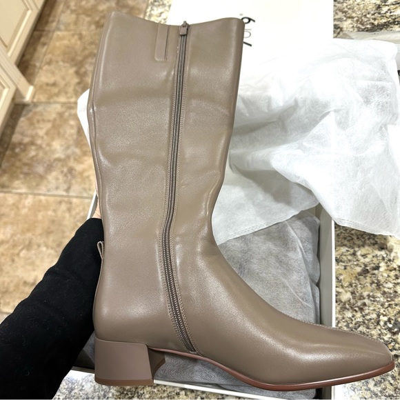 7or9 BOOT milk coffee KNEE HIGH women’s boot size 8 KHAKI 30mm height SHEEPSKIN - Picture 10 of 16